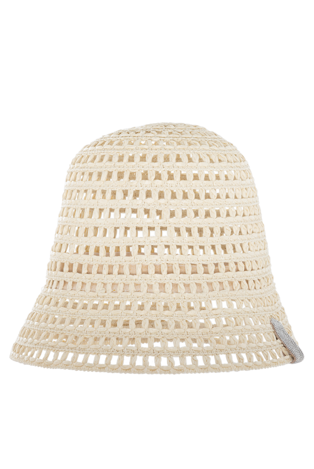 Peserico cream hat with lace texture and textured side trim 176656 - photo 3