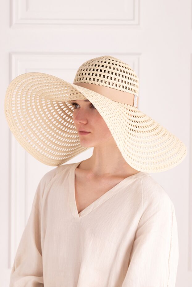 Peserico woven panama hat with wide openings and accent metal insert 176658 - photo 3