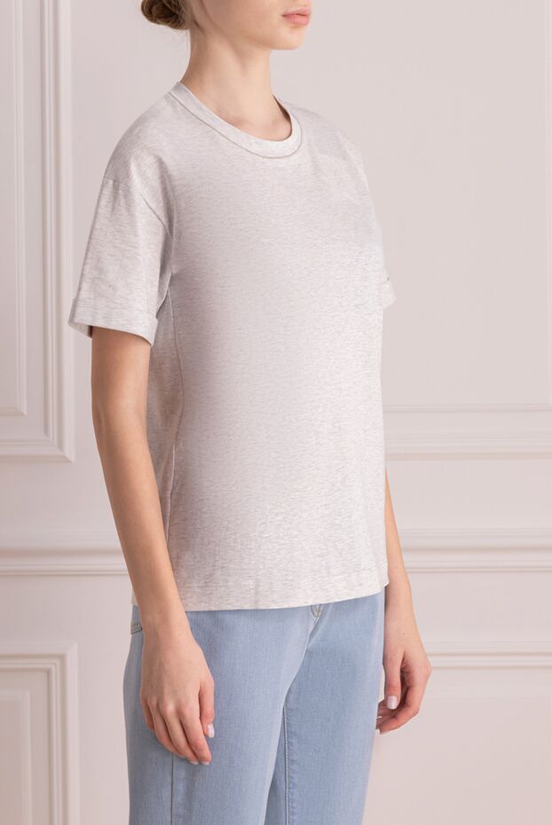 Peserico women's gray cotton t-shirt 176660 - photo 3