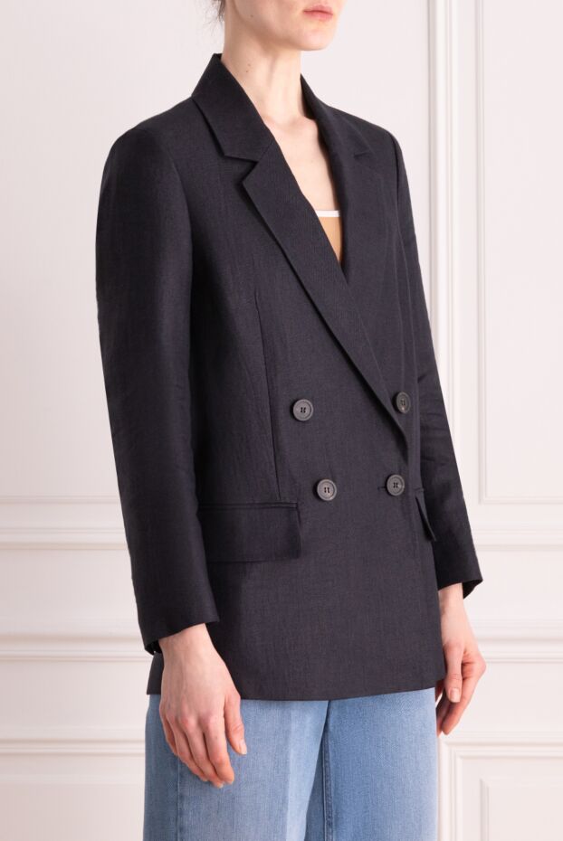 Peserico linen jacket for women blue 176670 - photo 3