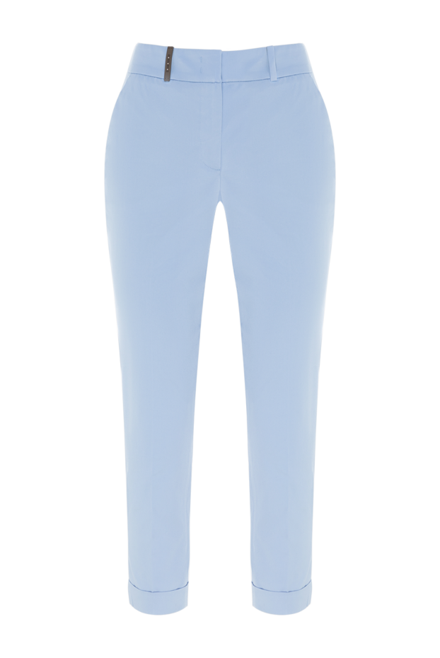 Peserico pants made of cotton and elastane for women blue 176673 - photo 1