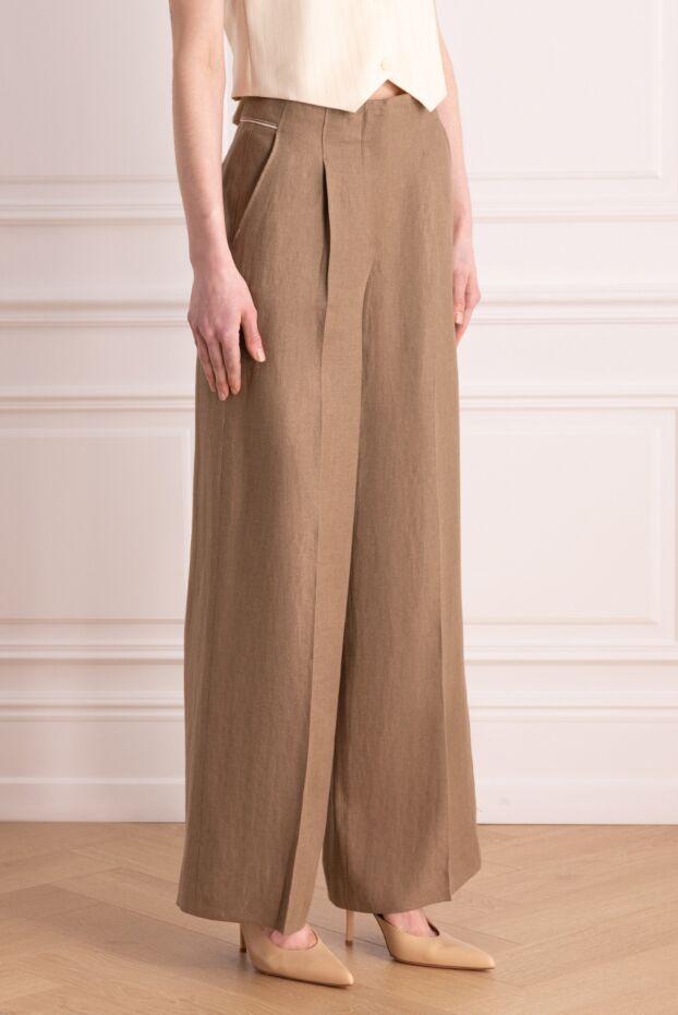 Peserico women's linen pants brown 176677 - photo 3