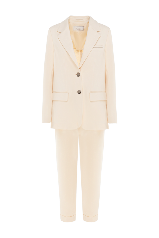 Peserico women's beige cotton and polyamide suit with pants 176679 - photo 1
