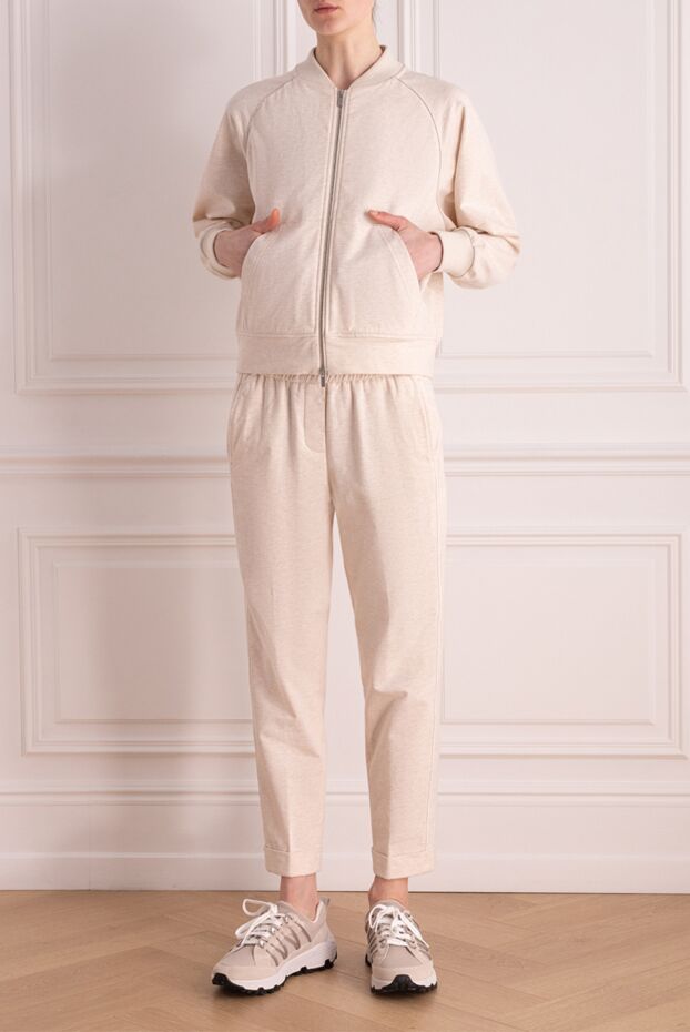 Peserico knitted sports set in beige shade with a laconic cut 176681 - photo 2