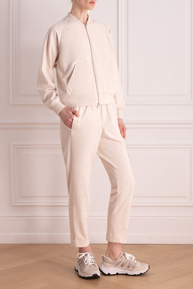 Peserico knitted sports set in beige shade with a laconic cut 176681 - photo 3
