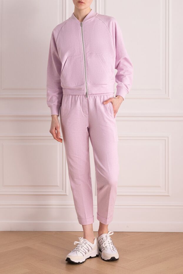 Peserico walking suit made of cotton and elastane for women pink 176683 - photo 2