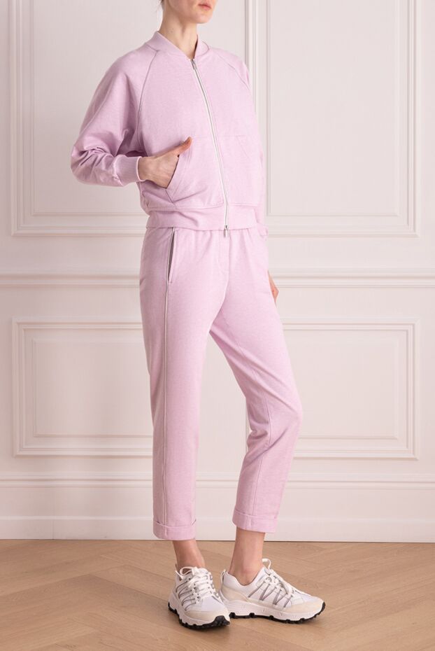 Peserico walking suit made of cotton and elastane for women pink 176683 - photo 3