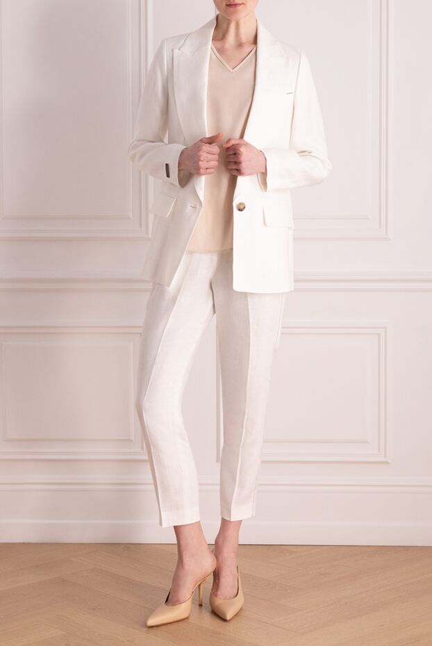 Peserico women's suit with linen pants white 176690 - photo 2