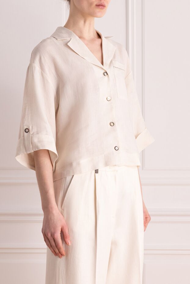 Peserico shirt made of linen for women beige 176694 - photo 3