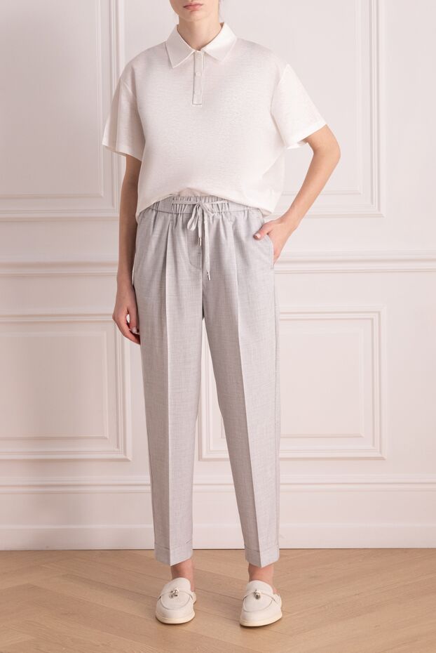 Peserico women's loose-fitting trousers with elastic waist and cuffs 176695 - photo 2
