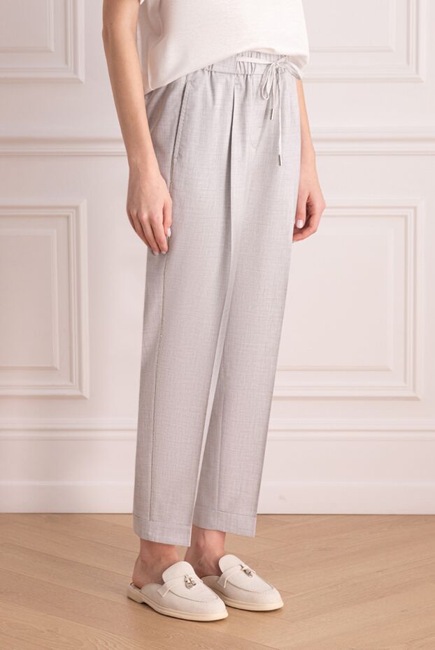 Peserico women's loose-fitting trousers with elastic waist and cuffs 176695 - photo 3