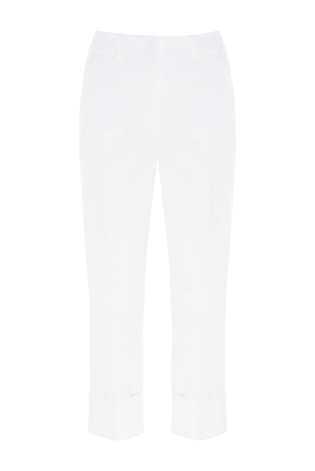 Peserico trousers in matte cotton in white with an emphasis on minimalism 176699 - photo 1