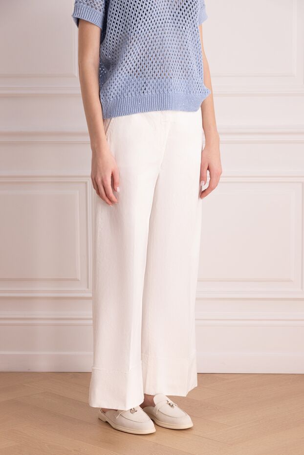 Peserico trousers in soft cotton twill with turn-ups and side pockets 176701 - photo 3