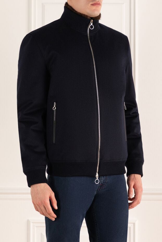 Seraphin gray cashmere jacket with fur for men 176717 - photo 3