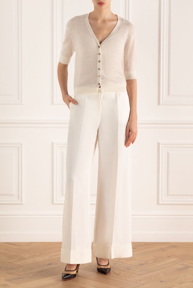 P.A.R.O.S.H. woman women's white wool and silk trousers buy with prices and photos 176726 - photo 2