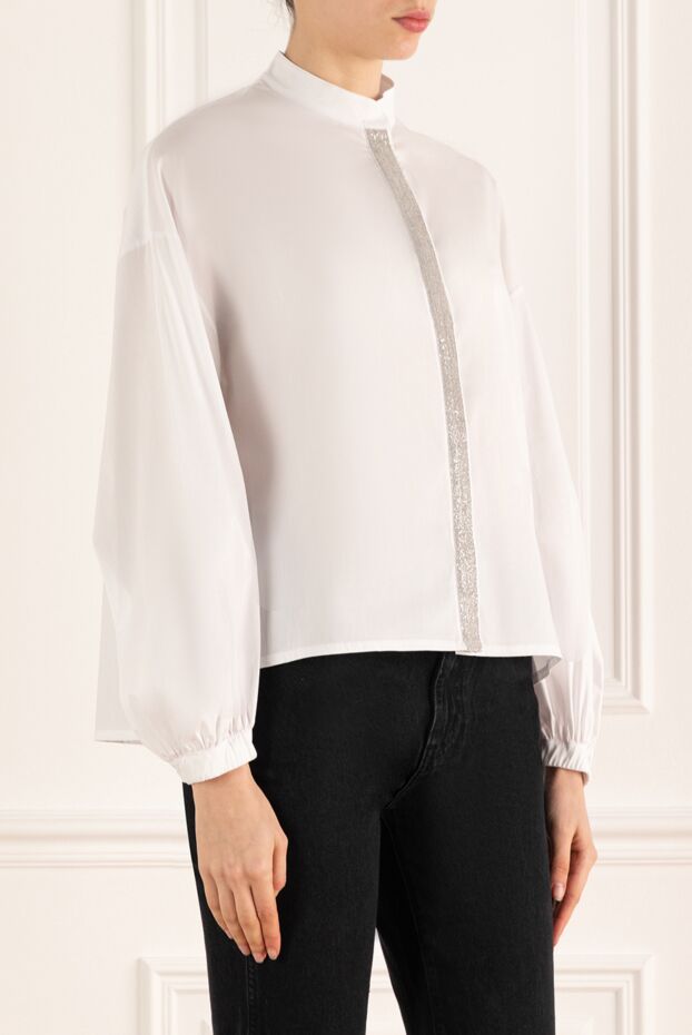 D.Exterior lightweight white blouse with decorative strip 176764 - photo 3