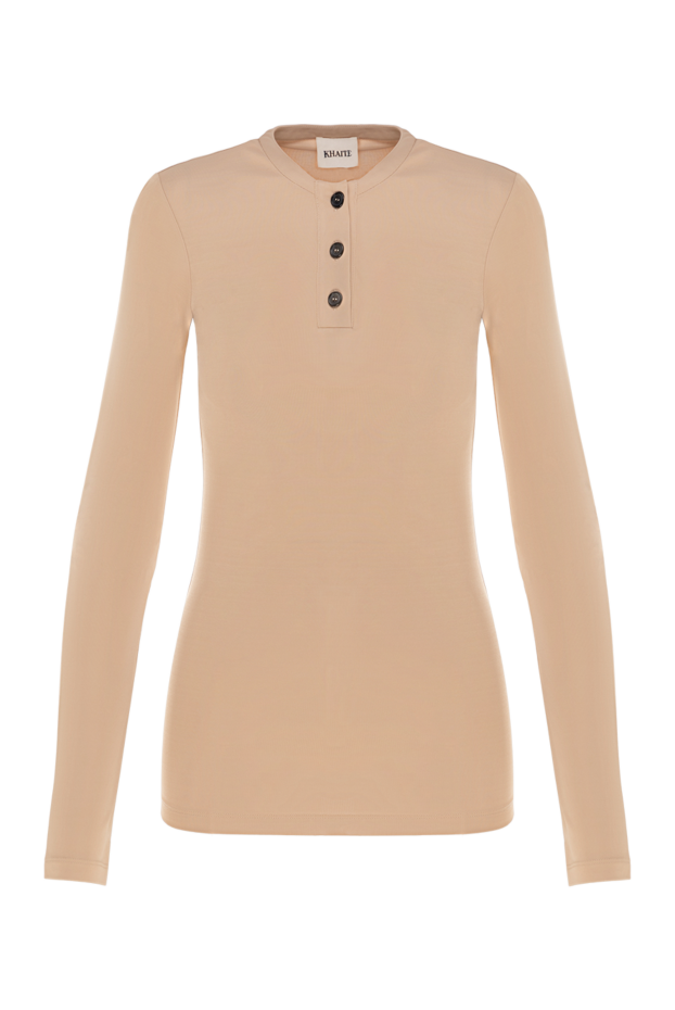 Khaite woman polo with long sleeves made of viscose beige buy with prices and photos 176772 - photo 1