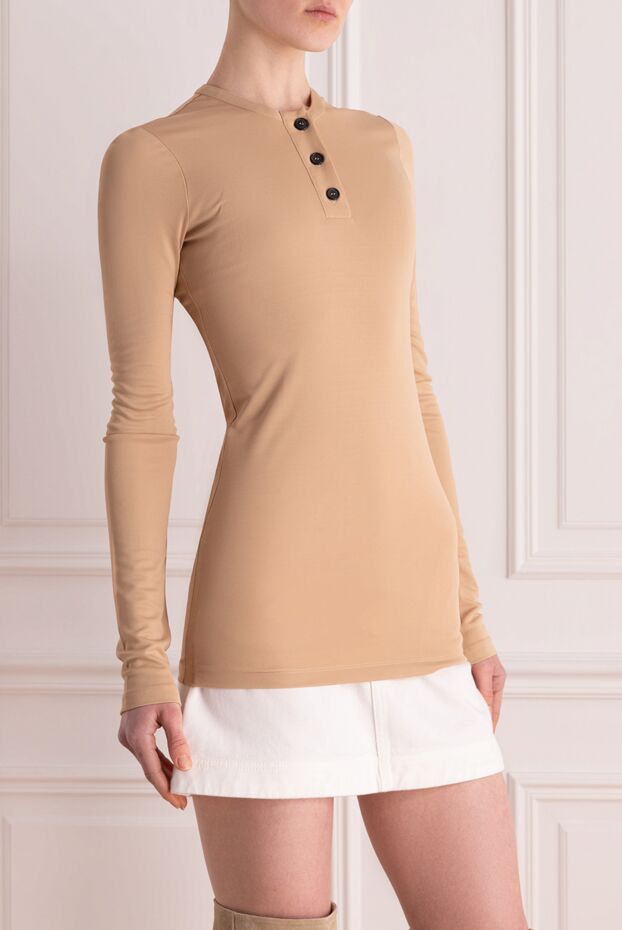 Khaite polo with long sleeves made of viscose beige 176772 - photo 3
