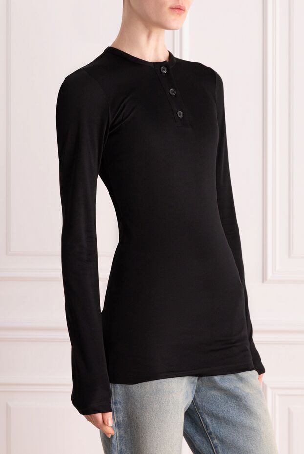 Khaite polo with long sleeves made of viscose black 176773 - photo 3