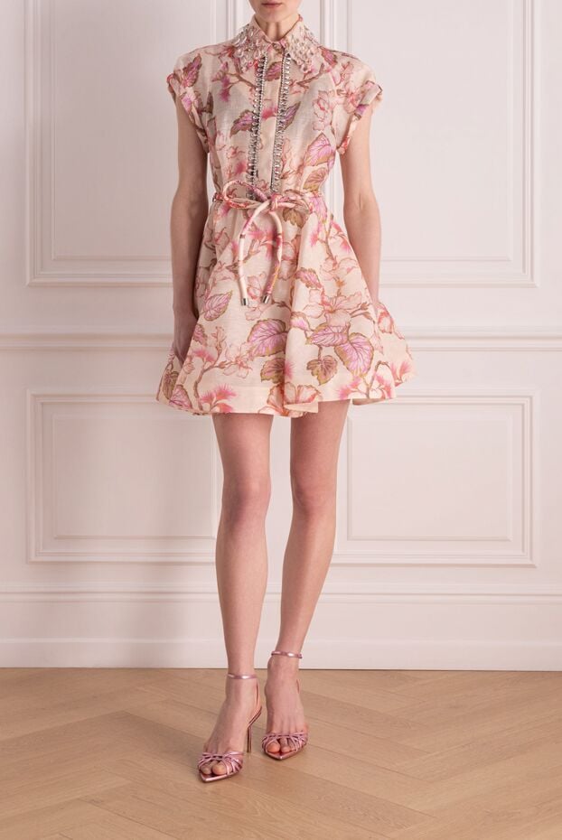 Zimmermann women's pink dress made of linen and silk 176822 - photo 2