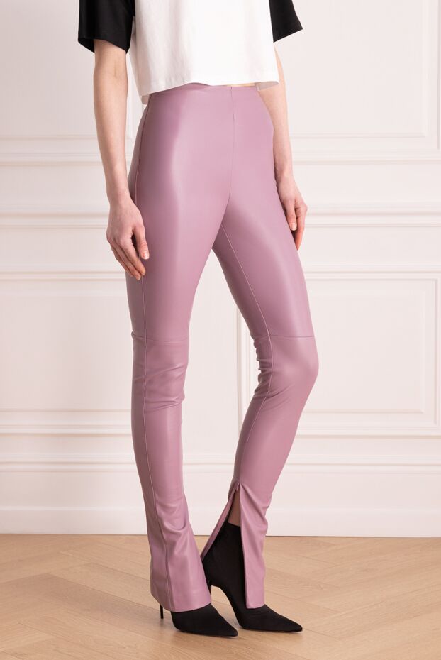 The Andamane leggings made of polyester and genuine leather for women purple 176838 - photo 3
