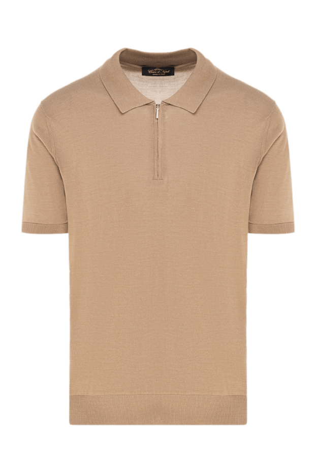 Cesare di Napoli man men's beige silk polo buy with prices and photos 176881 - photo 1