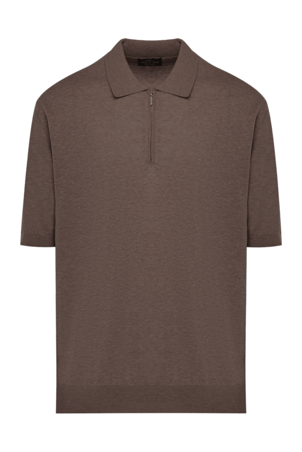 Cesare di Napoli man men's brown silk polo buy with prices and photos 176904 - photo 1