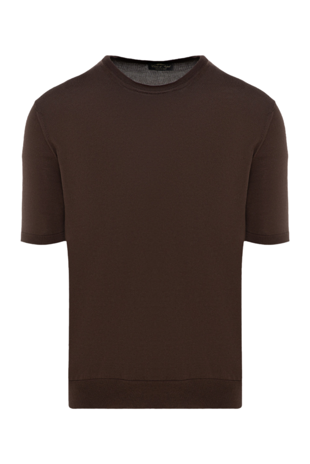 Cesare di Napoli man short sleeve silk jumper for men, brown buy with prices and photos 176931 - photo 1