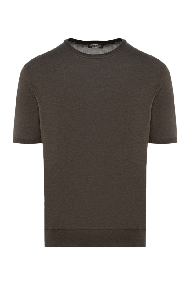 Men's short sleeve silk jumper in a rich dark brown shade (markdown) - photo 1