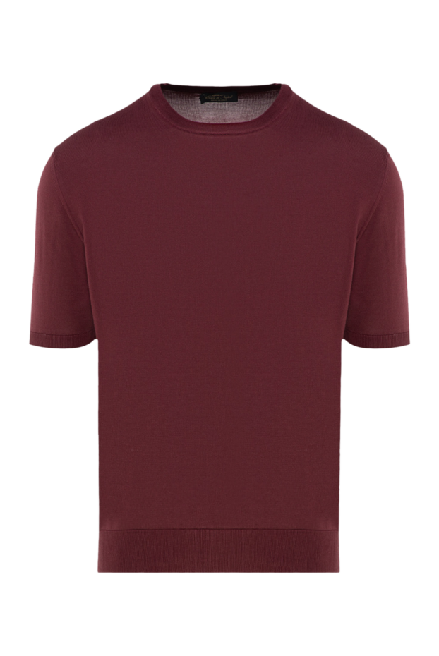 Cesare di Napoli man short sleeve silk jumper for men, burgundy buy with prices and photos 176937 - photo 1