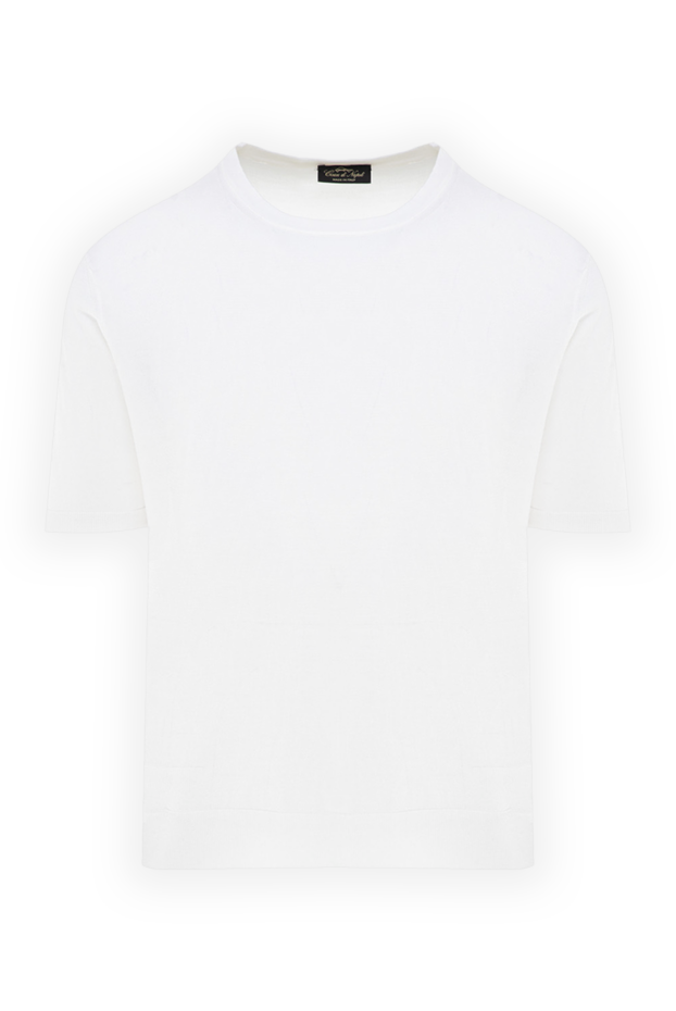 Cesare di Napoli man short sleeve silk jumper for men, white buy with prices and photos 176942 - photo 1