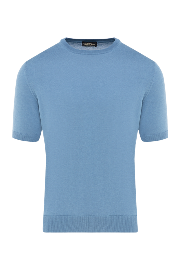 Cesare di Napoli man short sleeve jumper made of silk and cotton men's blue buy with prices and photos 176951 - photo 1