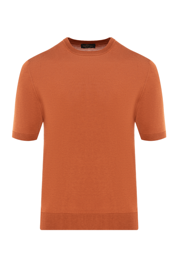 Cesare di Napoli man short sleeve jumper made of silk and cotton, men's orange buy with prices and photos 176953 - photo 1