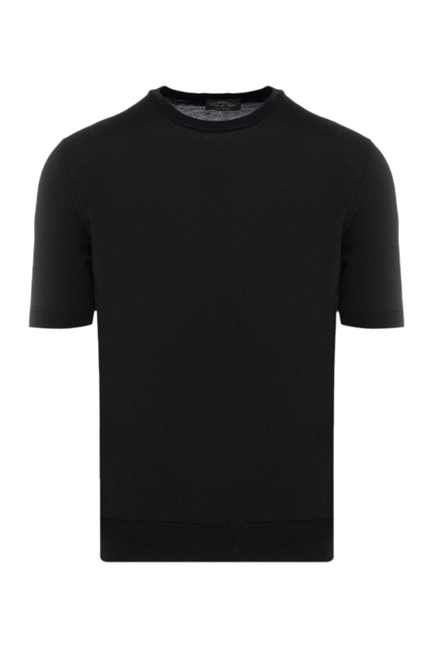 Cesare di Napoli man men's black short sleeve silk and cotton jumper buy with prices and photos 176956 - photo 1