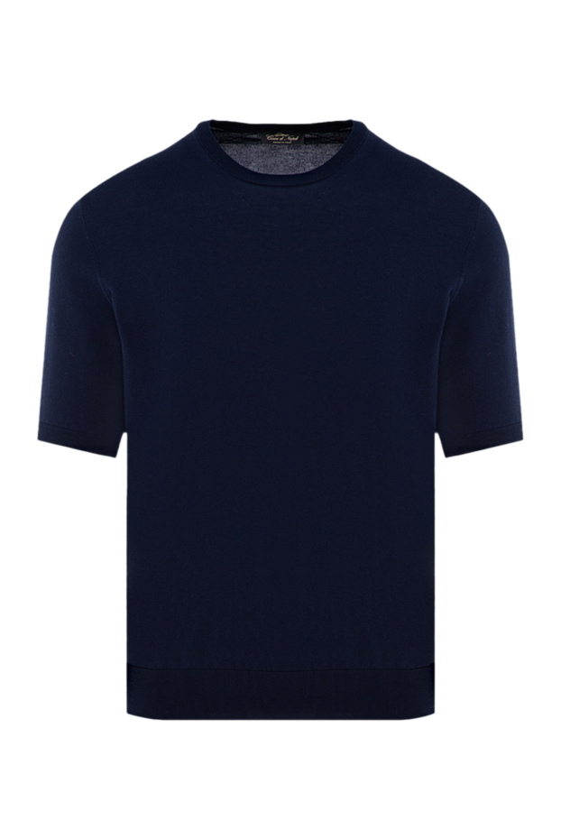 Cesare di Napoli man men's blue short sleeve cotton jumper buy with prices and photos 176960 - photo 1