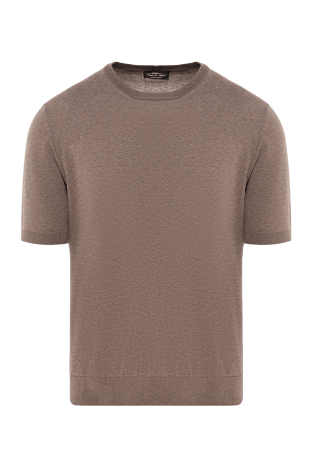 Cesare di Napoli man short sleeve cotton jumper for men, brown buy with prices and photos 176961 - photo 1