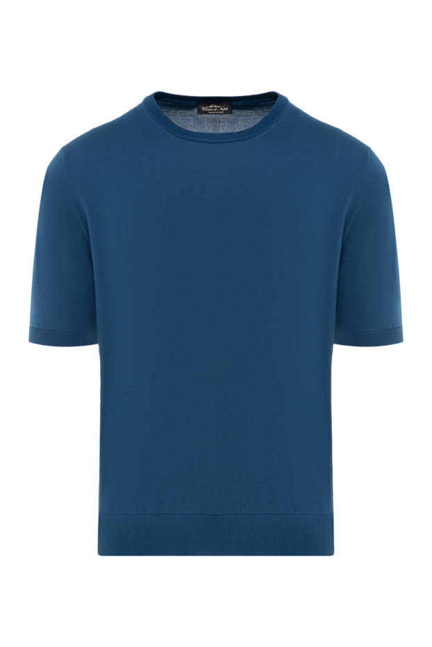 Cesare di Napoli men's short-sleeved cotton jumper, deep blue (markdown) 196940 - photo 1