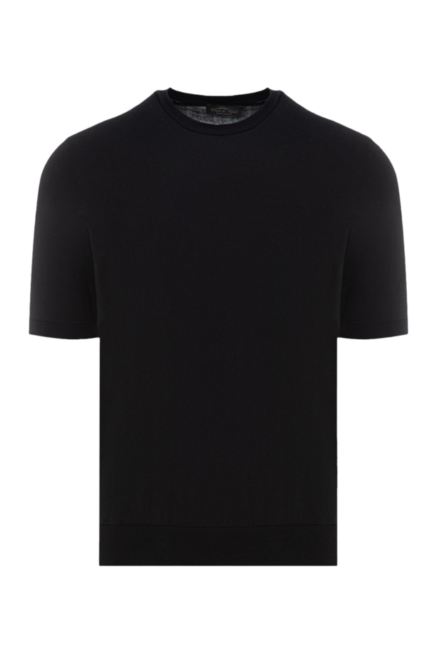 Cesare di Napoli man short sleeve cotton jumper for men, black buy with prices and photos 176964 - photo 1