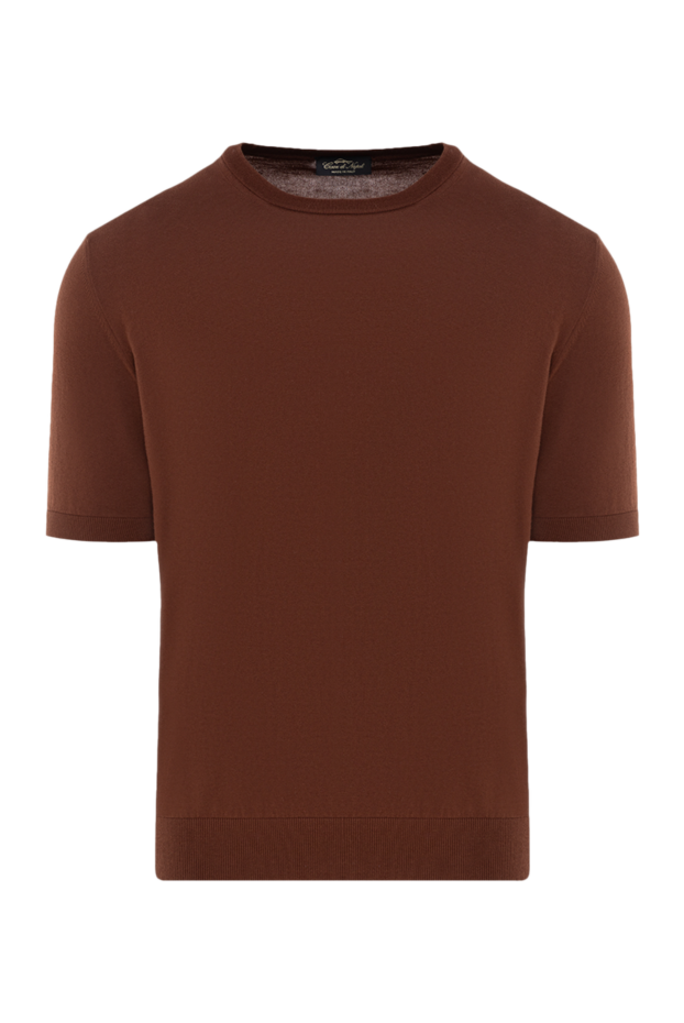 Cesare di Napoli man short sleeve cotton jumper for men, brown buy with prices and photos 176966 - photo 1