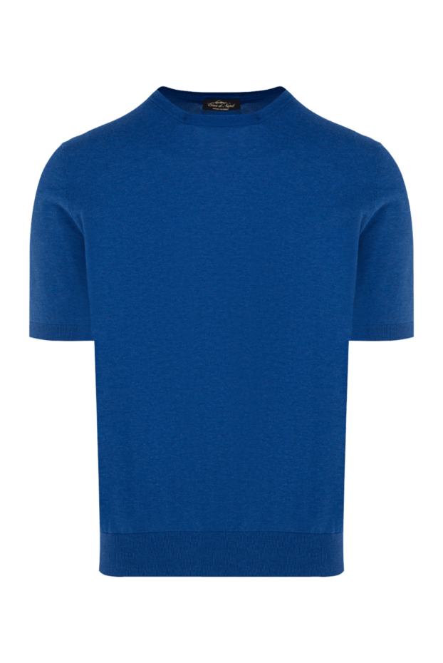 Cesare di Napoli men's cornflower blue knitted jumper with short sleeves (markdown) 195568 - photo 1
