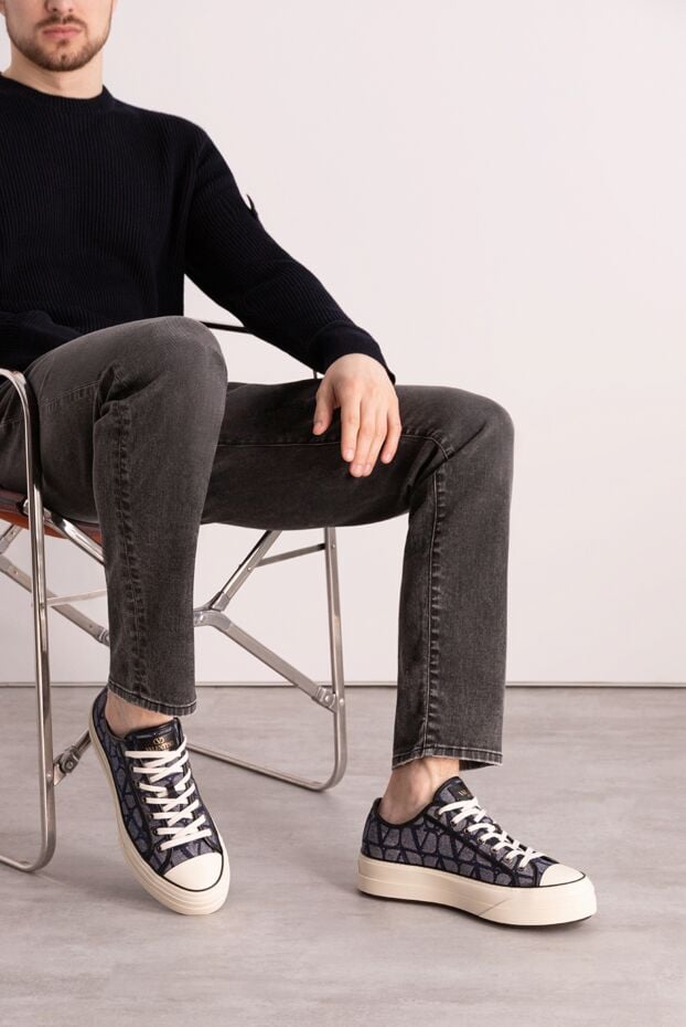Valentino denim sneakers with logo on thick soles 176986 - photo 2