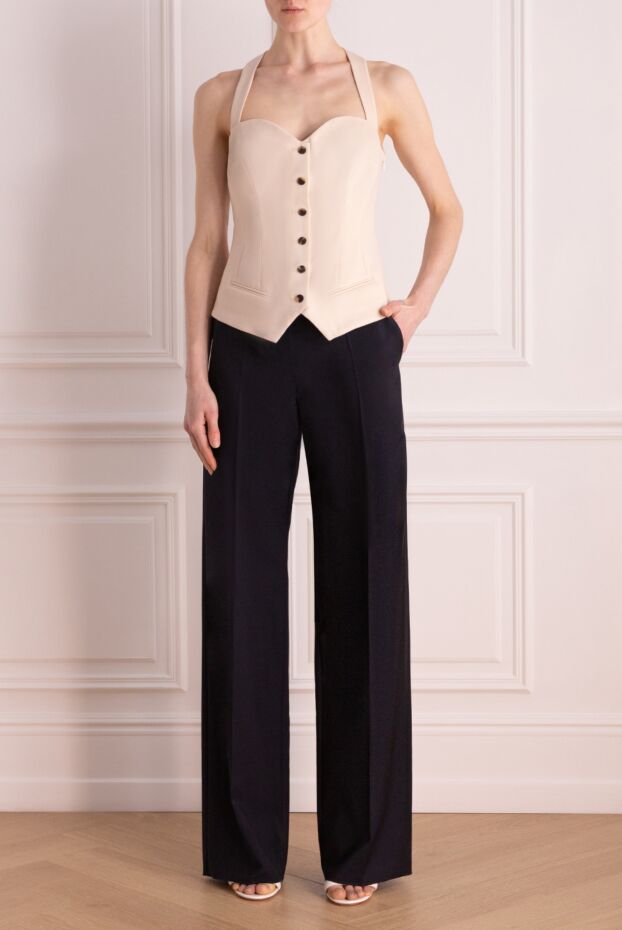 Valentino woman women's blue wool and mohair trousers buy with prices and photos 176993 - photo 2