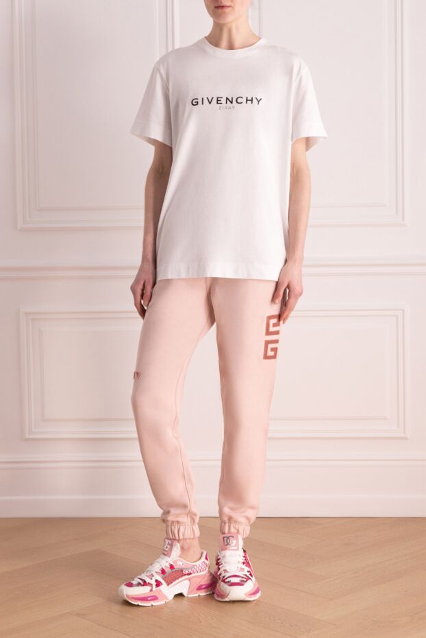 Givenchy женские брюки из хлопка женские розовые купить с ценами и фото 177012 - фото 2