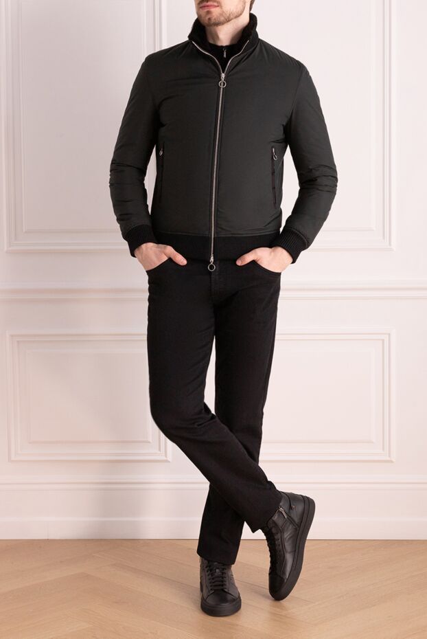 Seraphin man men's black nylon and fur jacket buy with prices and photos 177071 - photo 2