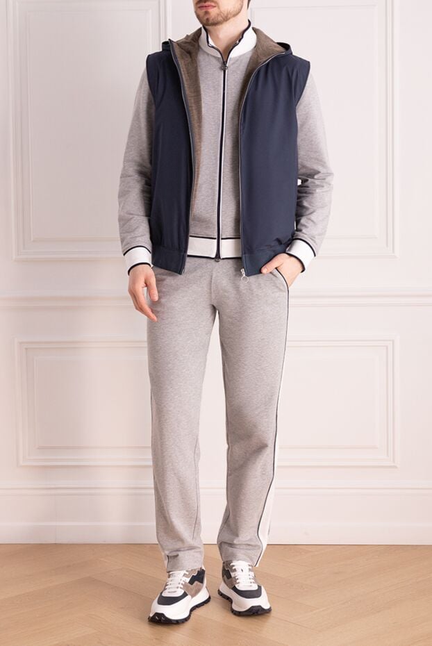 Seraphin men's nylon and cashmere vest blue 177076 - photo 2