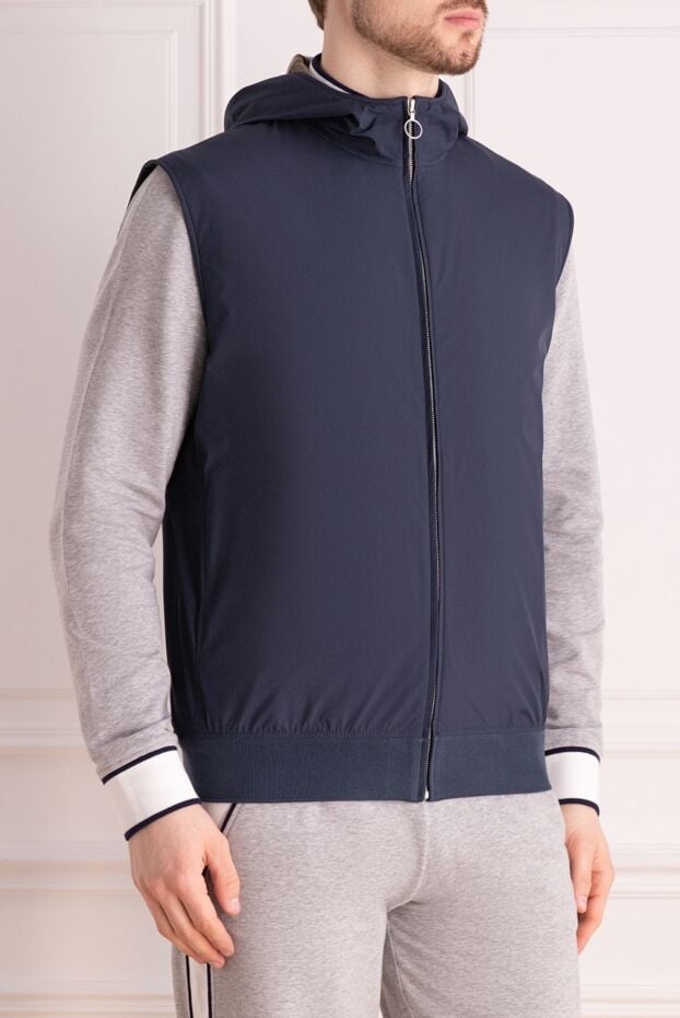 Seraphin men's nylon and cashmere vest blue 177076 - photo 3