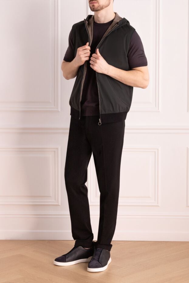 Seraphin nylon and cashmere vest for men black 177077 - photo 2
