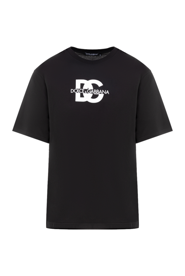 Men's black t-shirt with a graphic logo in the center - photo 1
