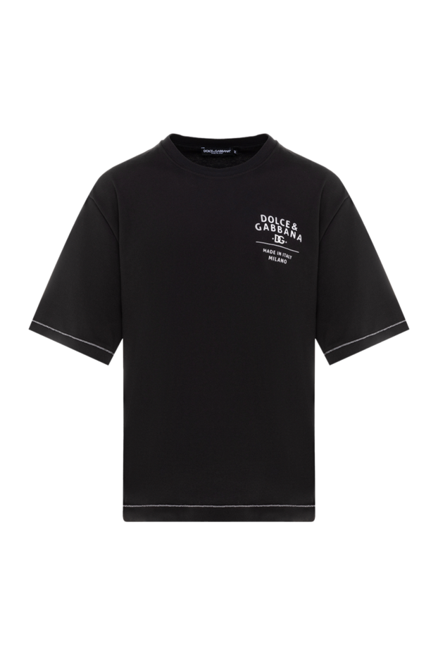 Dolce & Gabbana cotton t-shirt with mini logo and contrast trim 177103 - photo 1