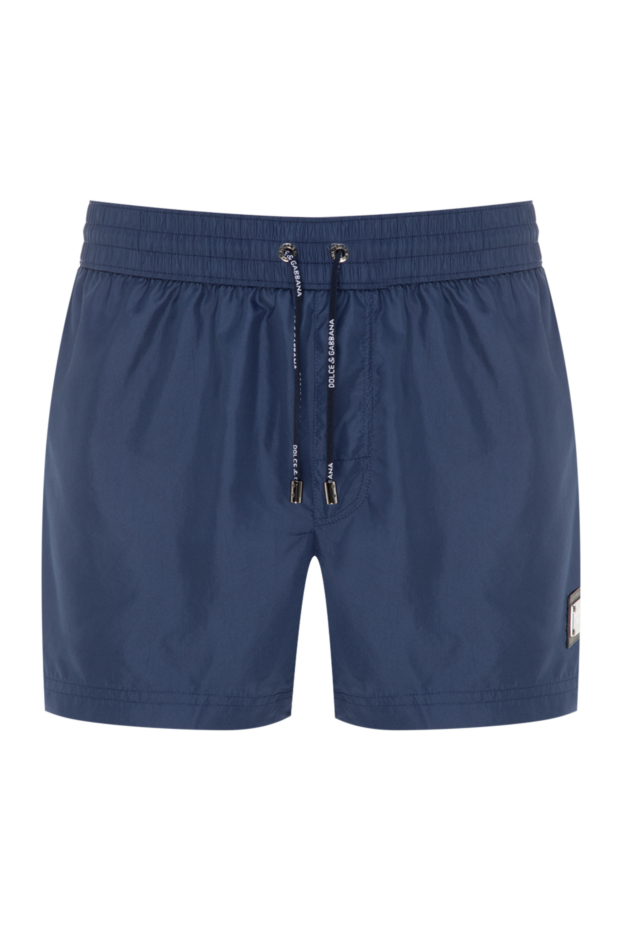 Men's blue beach shorts made of polyester - photo 1